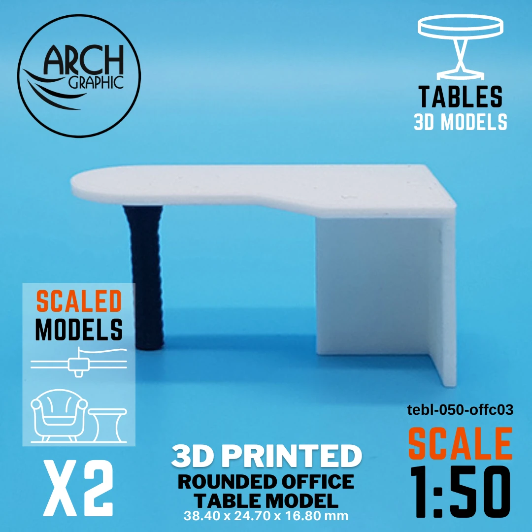 3D printed rounded office table model scale 1:50