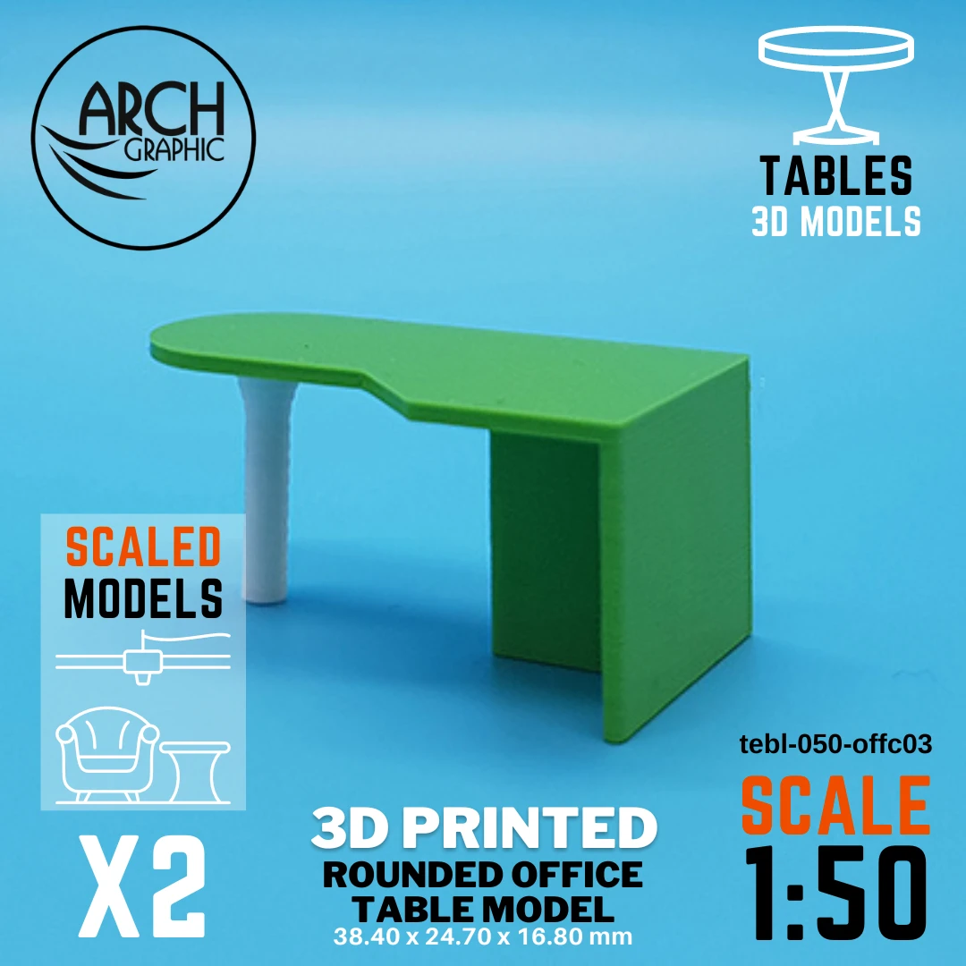 Best 3D Printing Hub in UAE Making Rounded Office Desk Table Model Scale 1:50 for Interior students 3D Projects in UAE