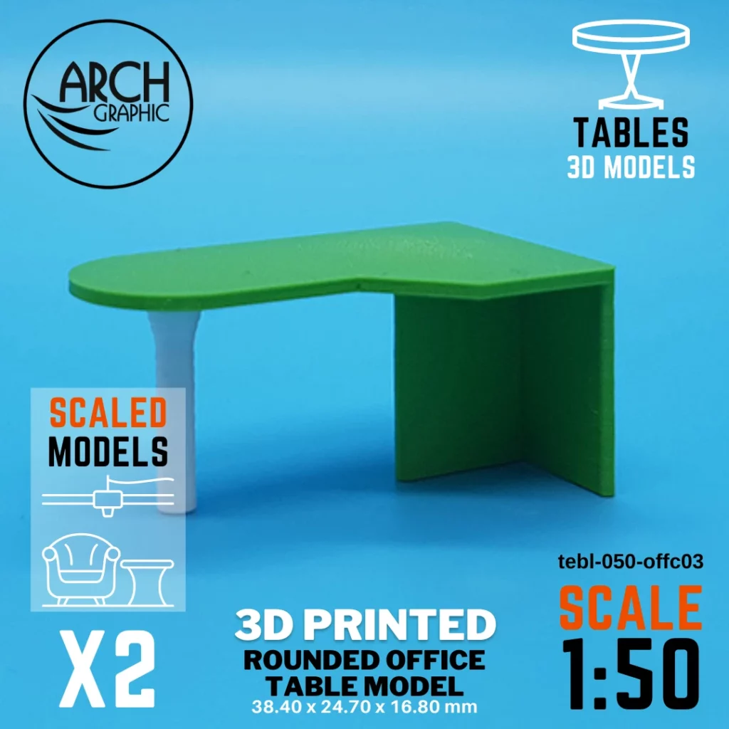Best Quality 3D Printers for Rounded Office Desk Table Model Scale 1:50 in UAE