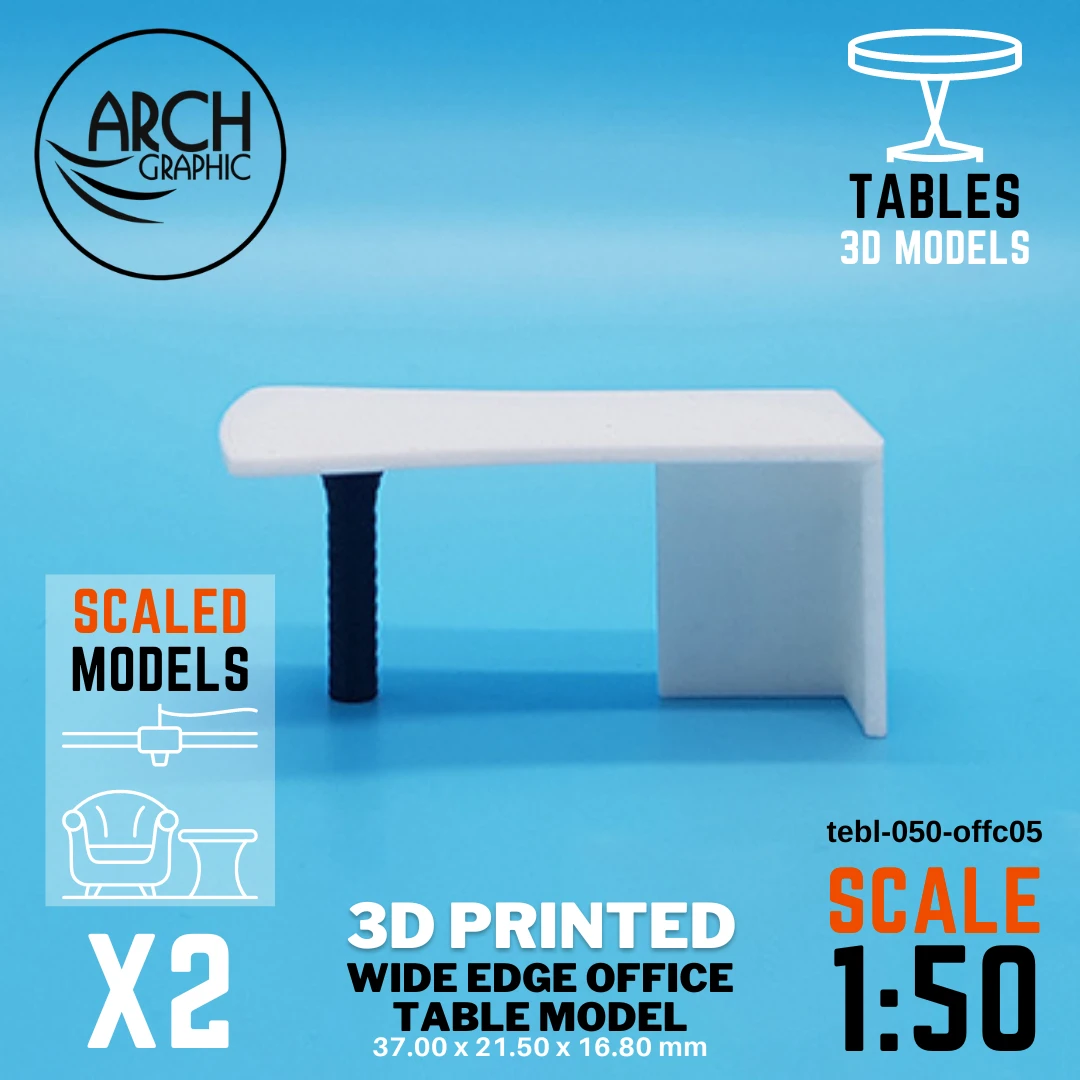 Best 3D Printing Company in UAE Provides Wide Edge Office Table Model Scale 1:50 to use for Interior 3D Projects