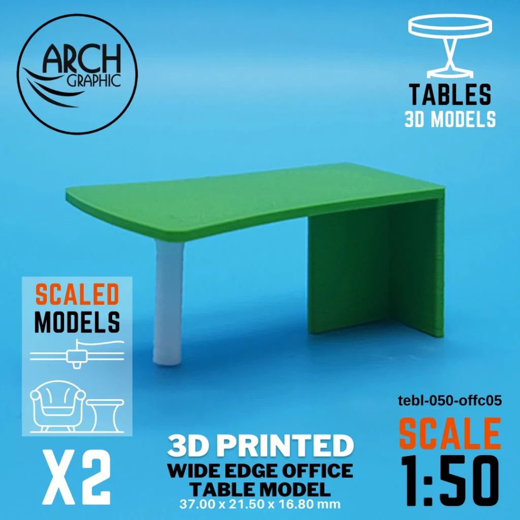 Fast 3D Printing Shop making Wide Edge Office Table Model Scale 1:50