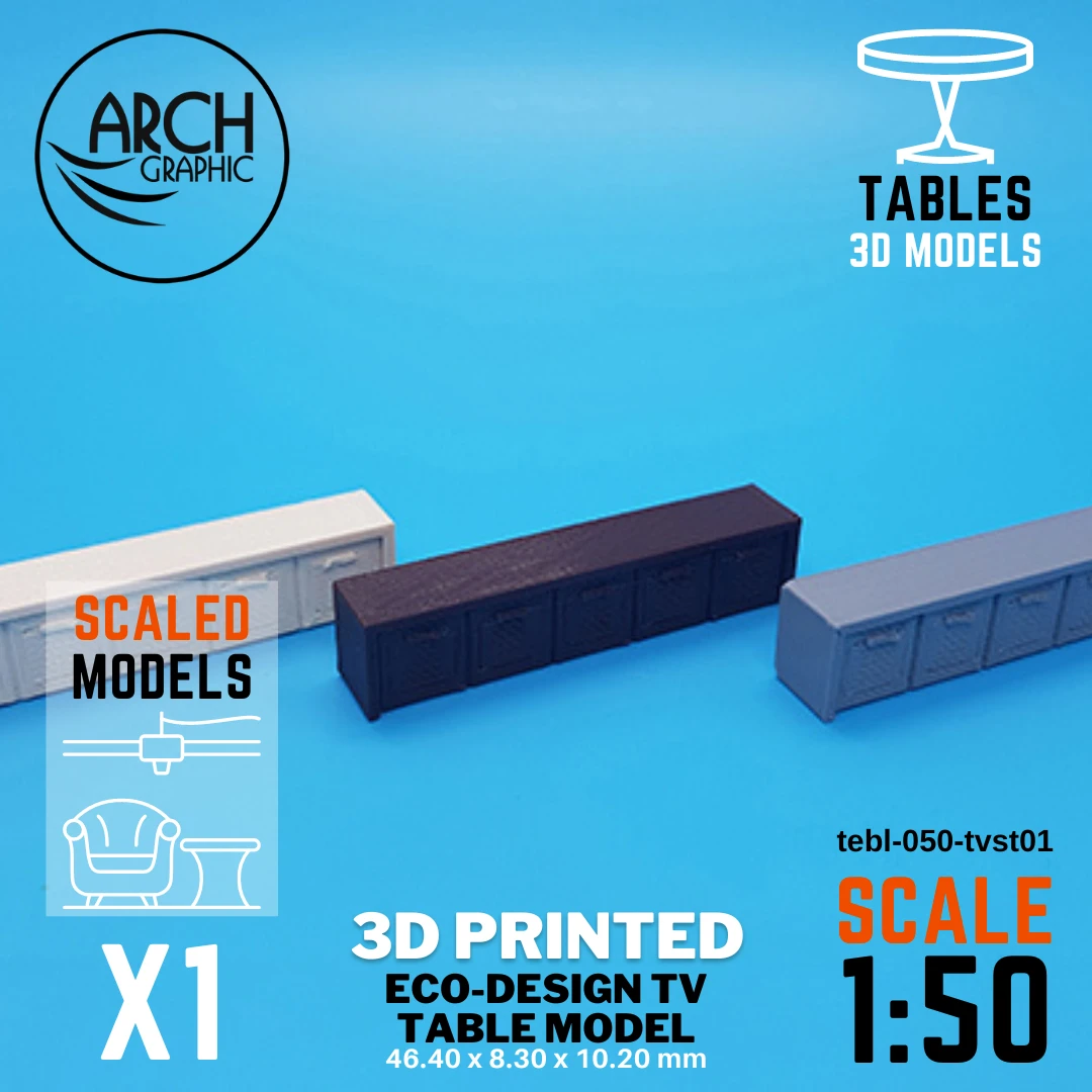 3D printed eco-design tv table model scale 1:50