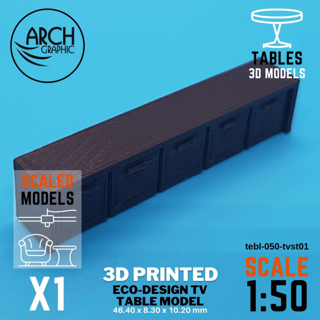 Fast 3D Printing Shop making Eco-Design TV Table Model Scale 1:50