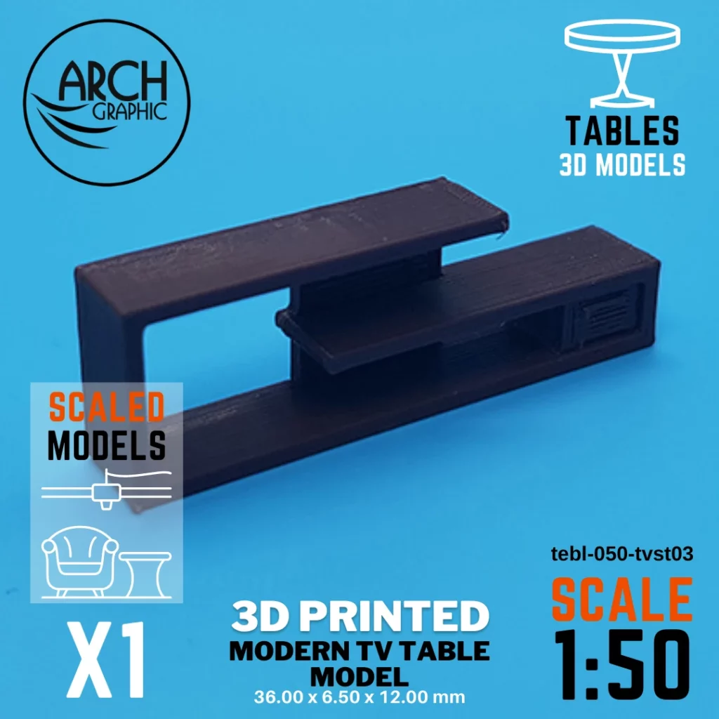 Best 3D Printing Hub in UAE Making Modern TV Table Model Scale 1:50 for Interior students 3D Projects in UAE