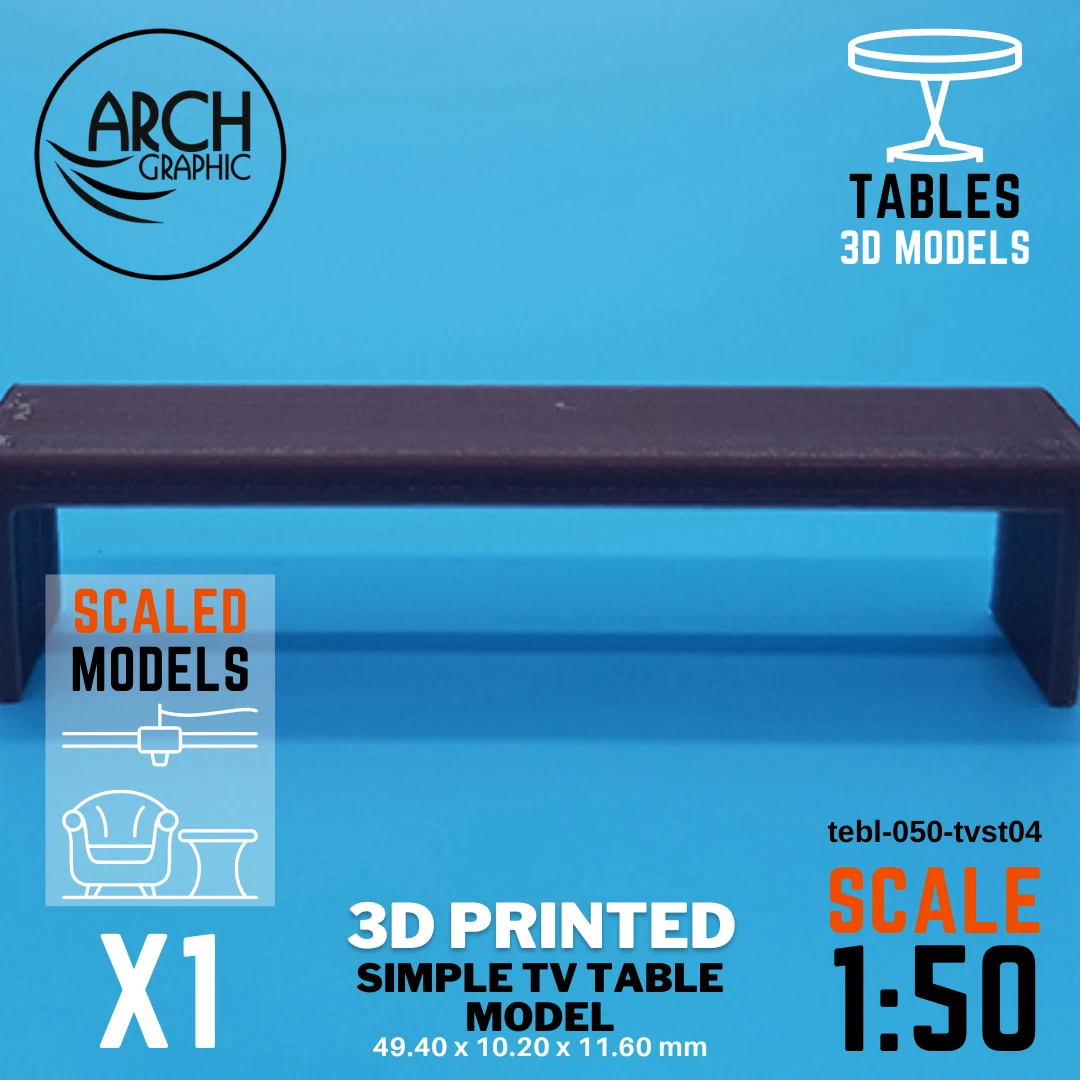 Best 3D Printing Company in UAE Provides Simple TV Table Model Scale 1:50 to use for Interior 3D Projects