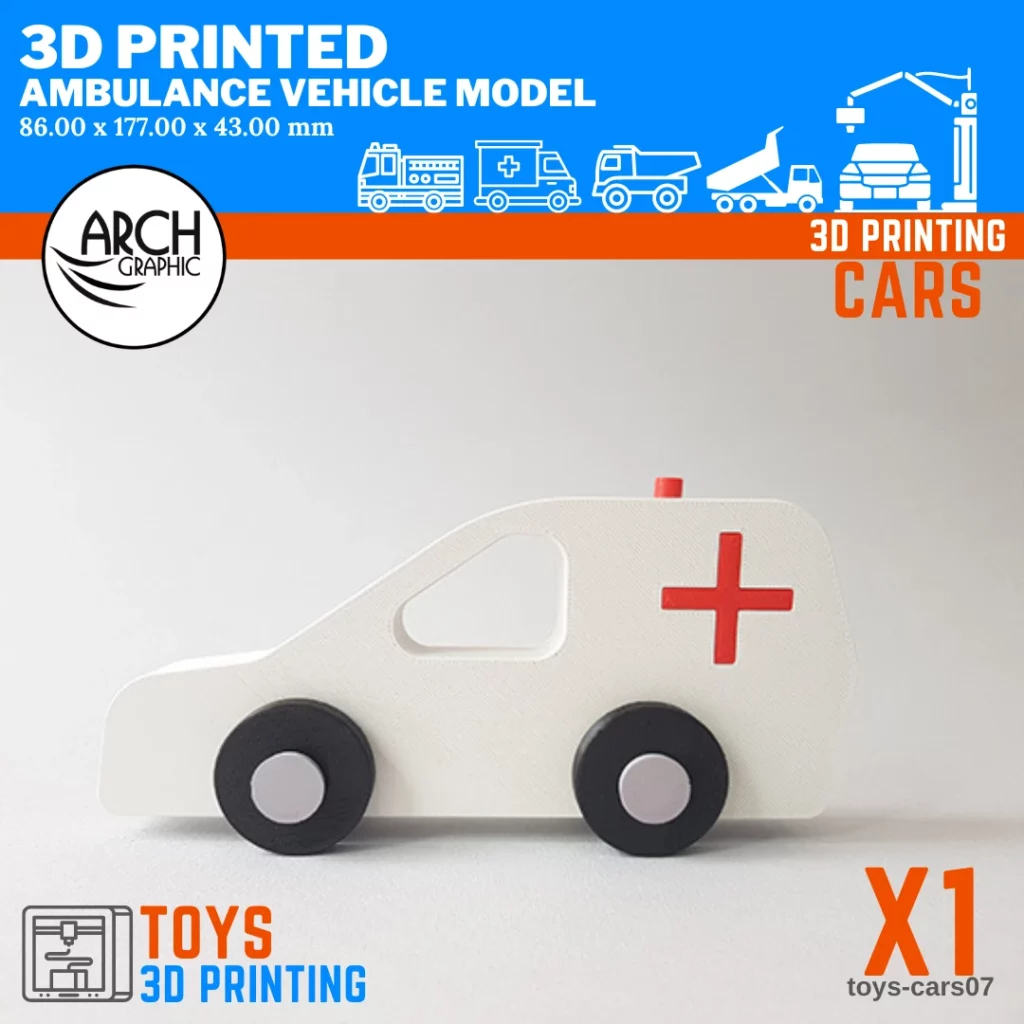 3D printed ambulance vehicle model