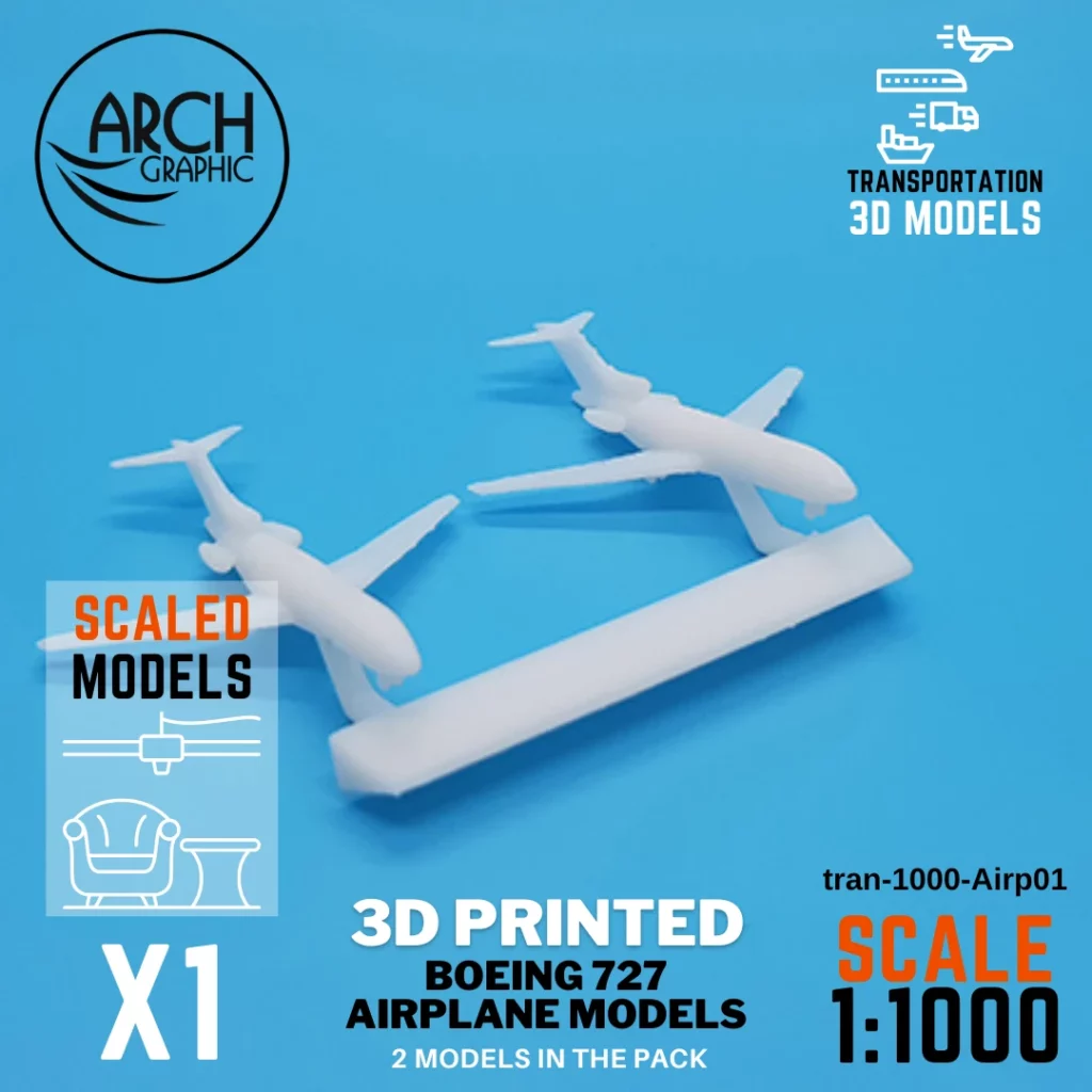 Best Price 3D Models for Boeing 727 Airplane Models in UAE using Best Resin 3D Printers in UAE