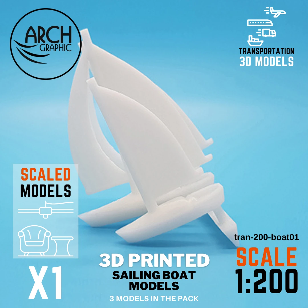 High-Quality 3D Printing for Sailing Models scale 1:200 to use for Architecture Models Projects