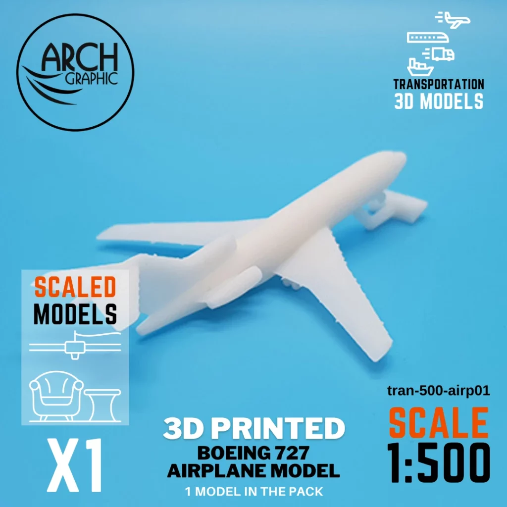 Best Price 3D Models for Boeing 727 Airplane Models in UAE using Best Resin 3D Printers in UAE