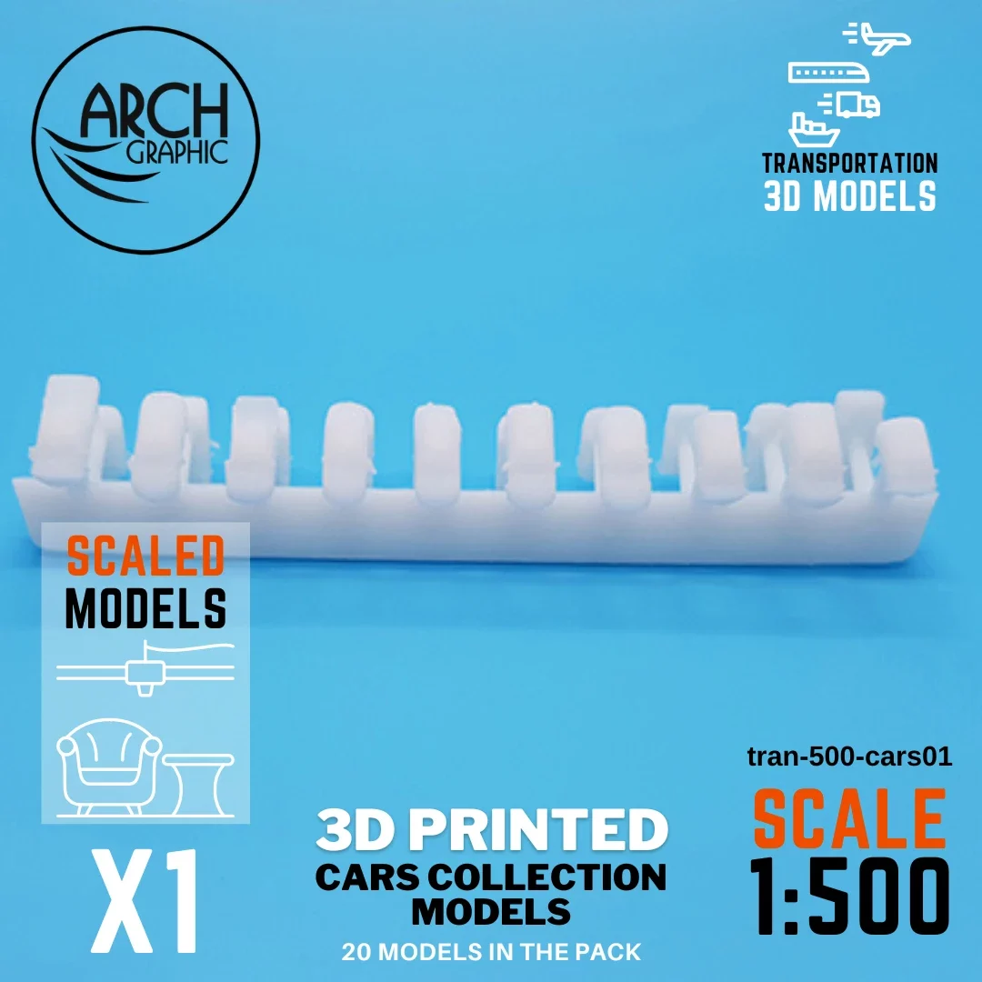3D printed cars collection models scale 1:500