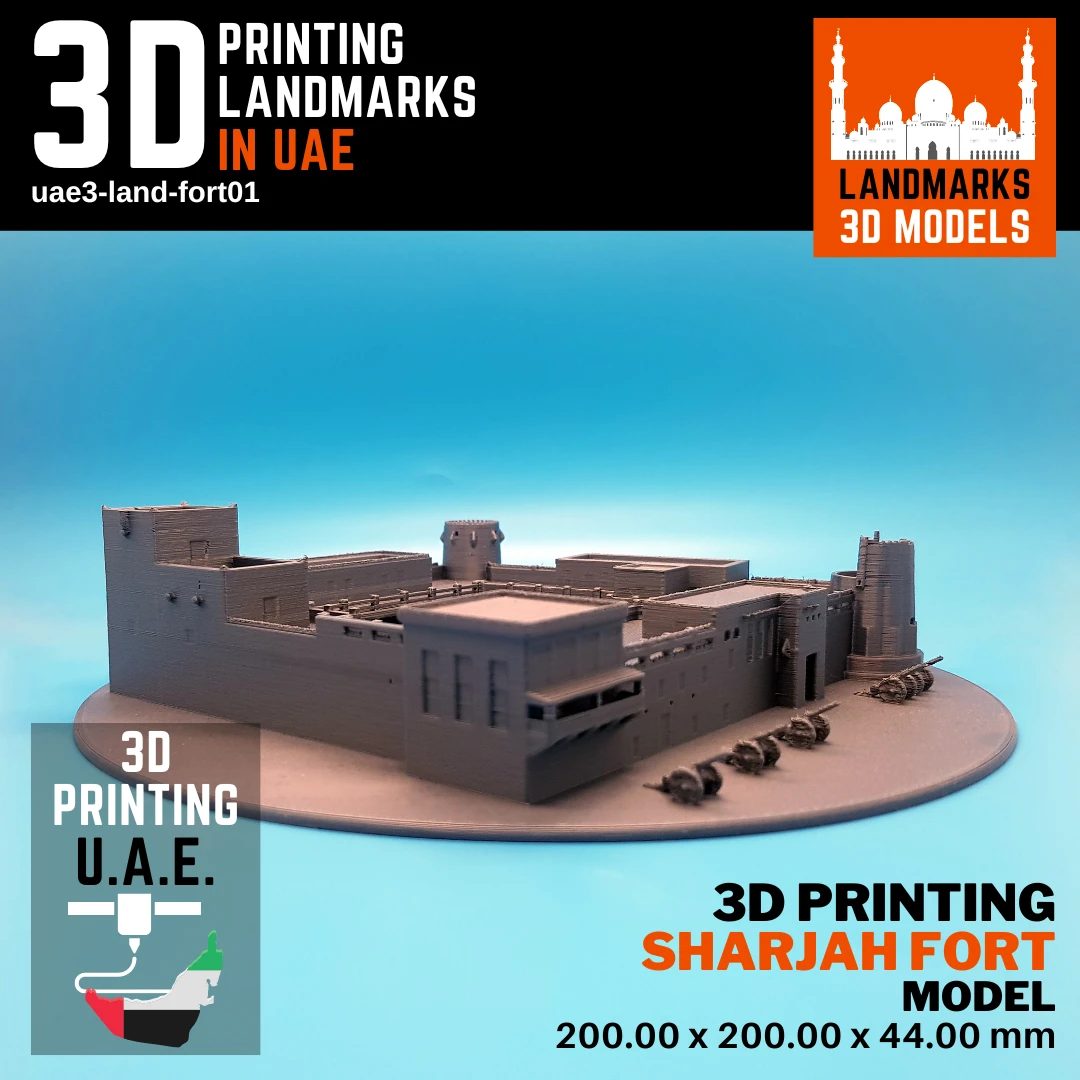3D Printed Model of Sharjah Fort (Al Hisn Sharjah) utilizing Accurate 3D Printers from UAE's Best 3D Printing Service Company and Accurate 3D Printing Service