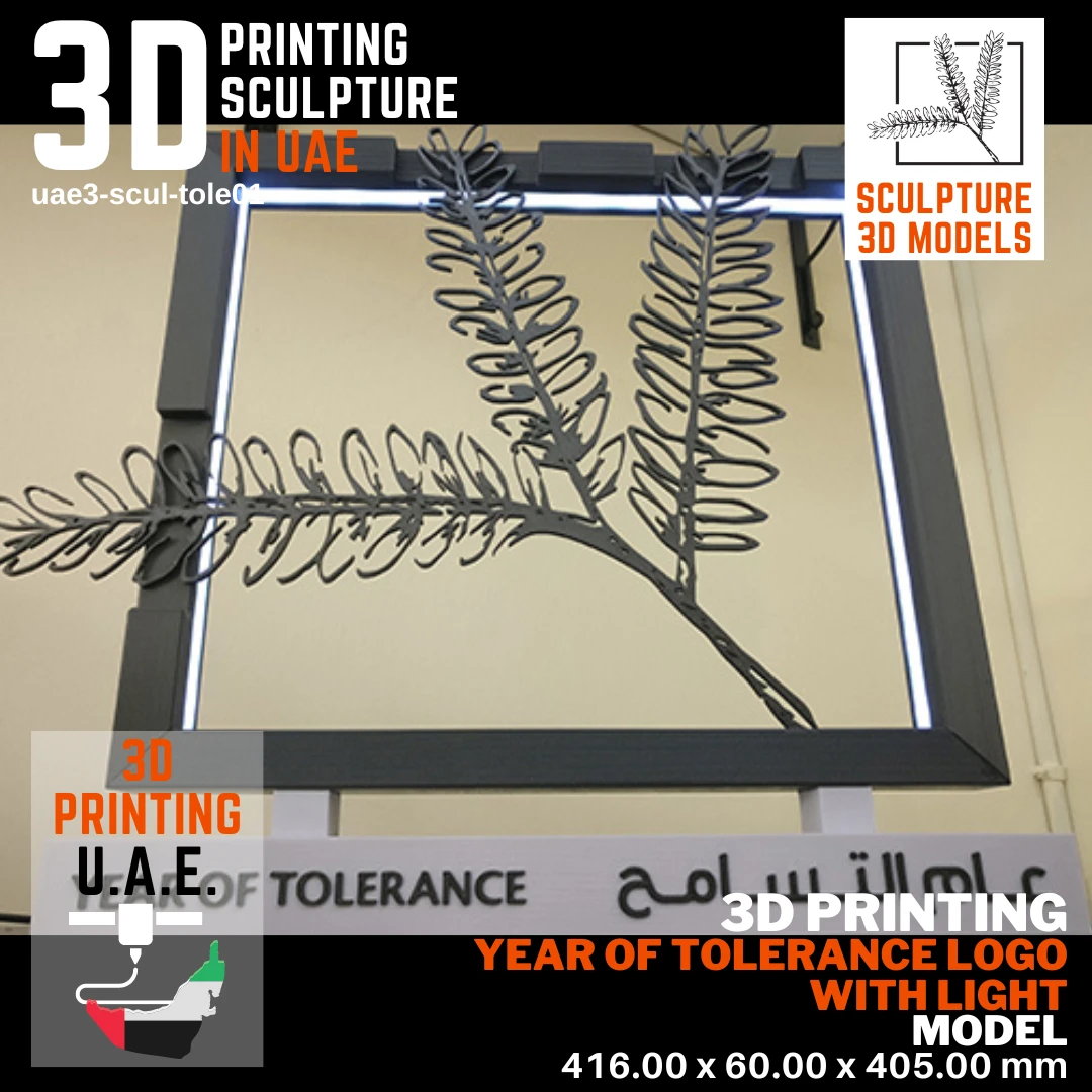 Best 3D Print Hub Company in UAE Provides 3D Printing Year Of Tolerance Logo with Light Model