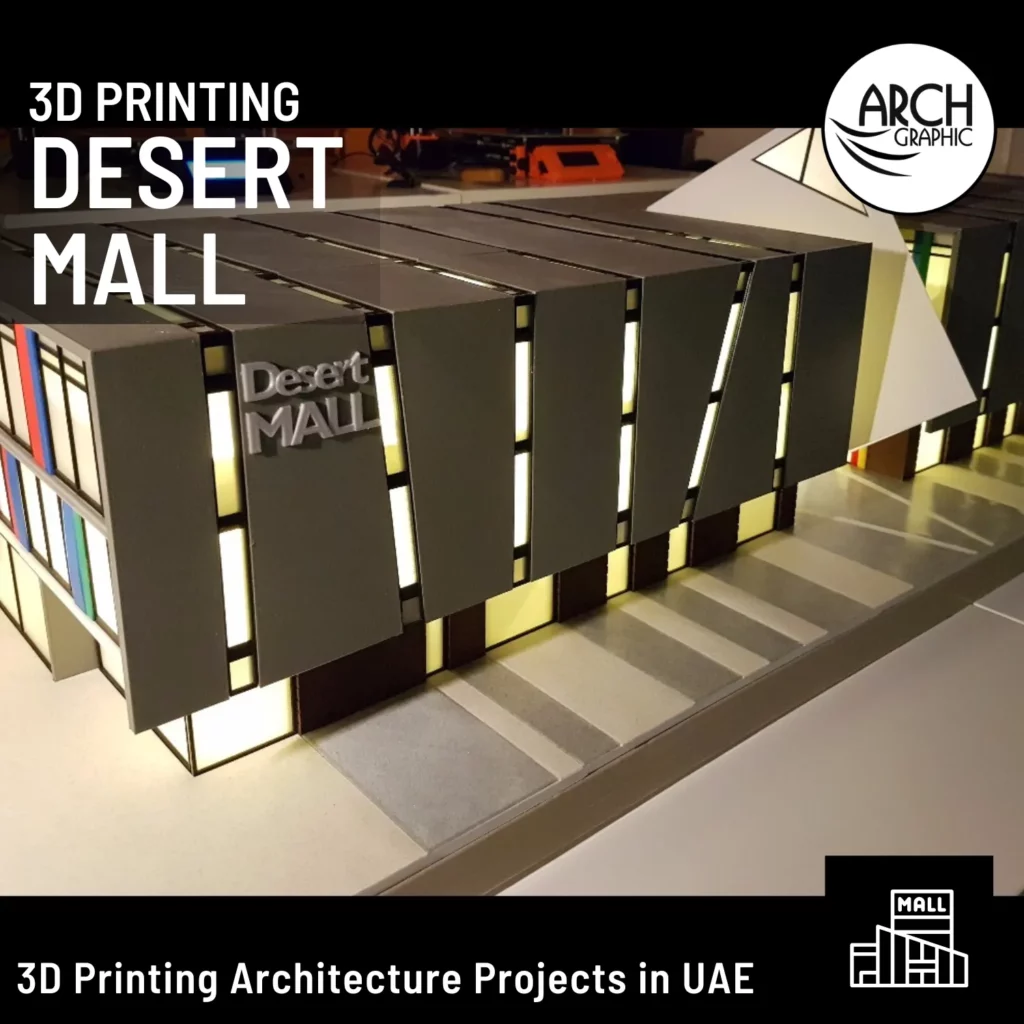 3d printed desert mall model in UAE
