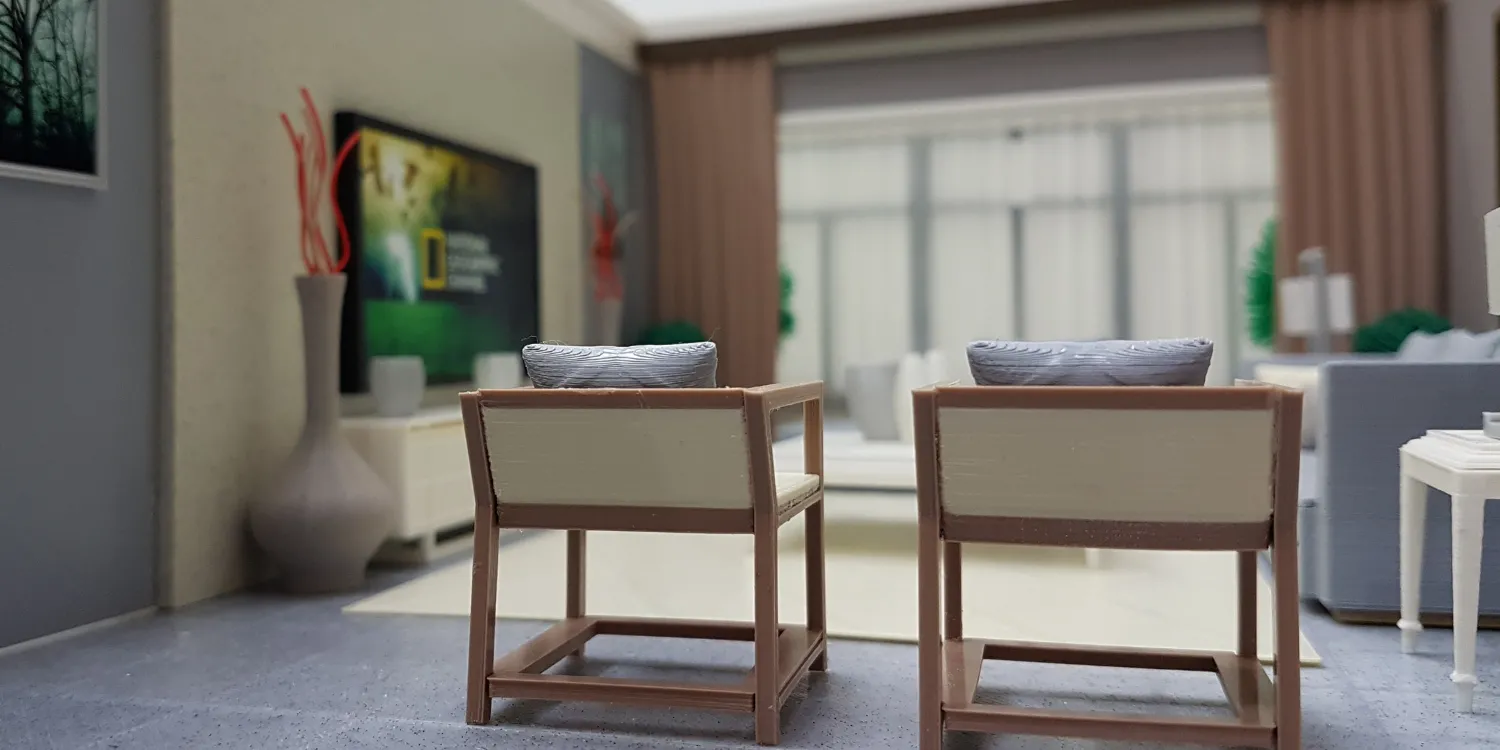 3d printed interior living room model in UAE