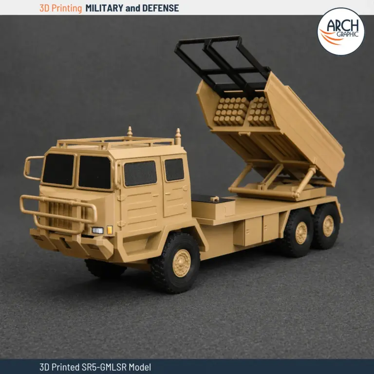 3D printed SR5-GMLSR multiple rocket launcher scale model by Arch Graphic UAE