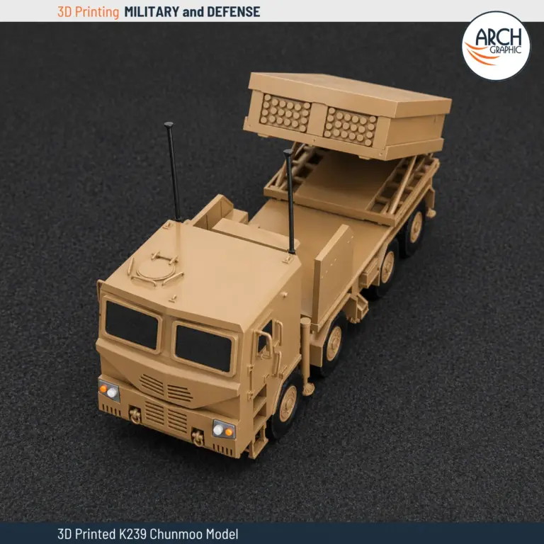 3D printed K239 Chunmoo MLRS scale model front-top view Arch Graphic UAE military defense