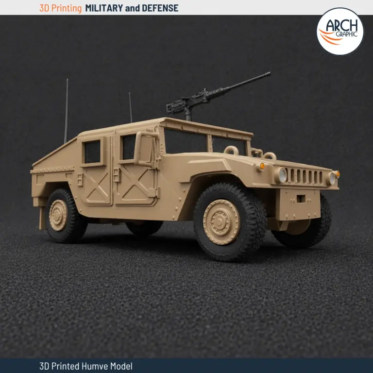 3D printed Humvee HMMWV military vehicle scale model right side profile Arch Graphic UAE