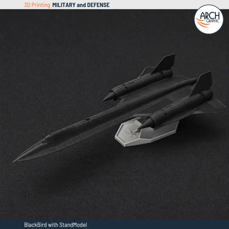 3D printed SR-71 Blackbird aircraft scale model with display stand Arch Graphic UAE