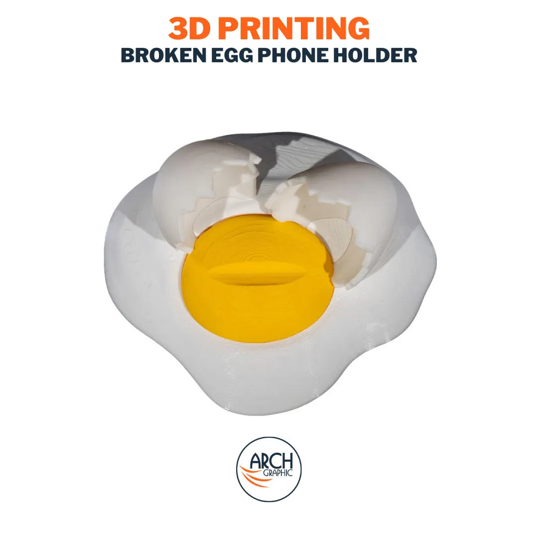3D printed broken egg phone holder