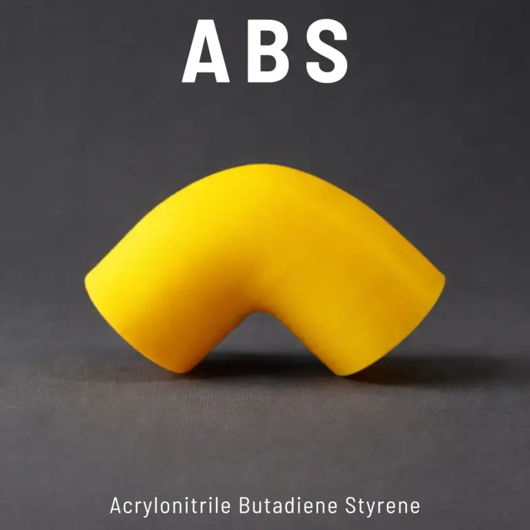 ABS 3D printed yellow pipe elbow - FDM spare parts printing UAE