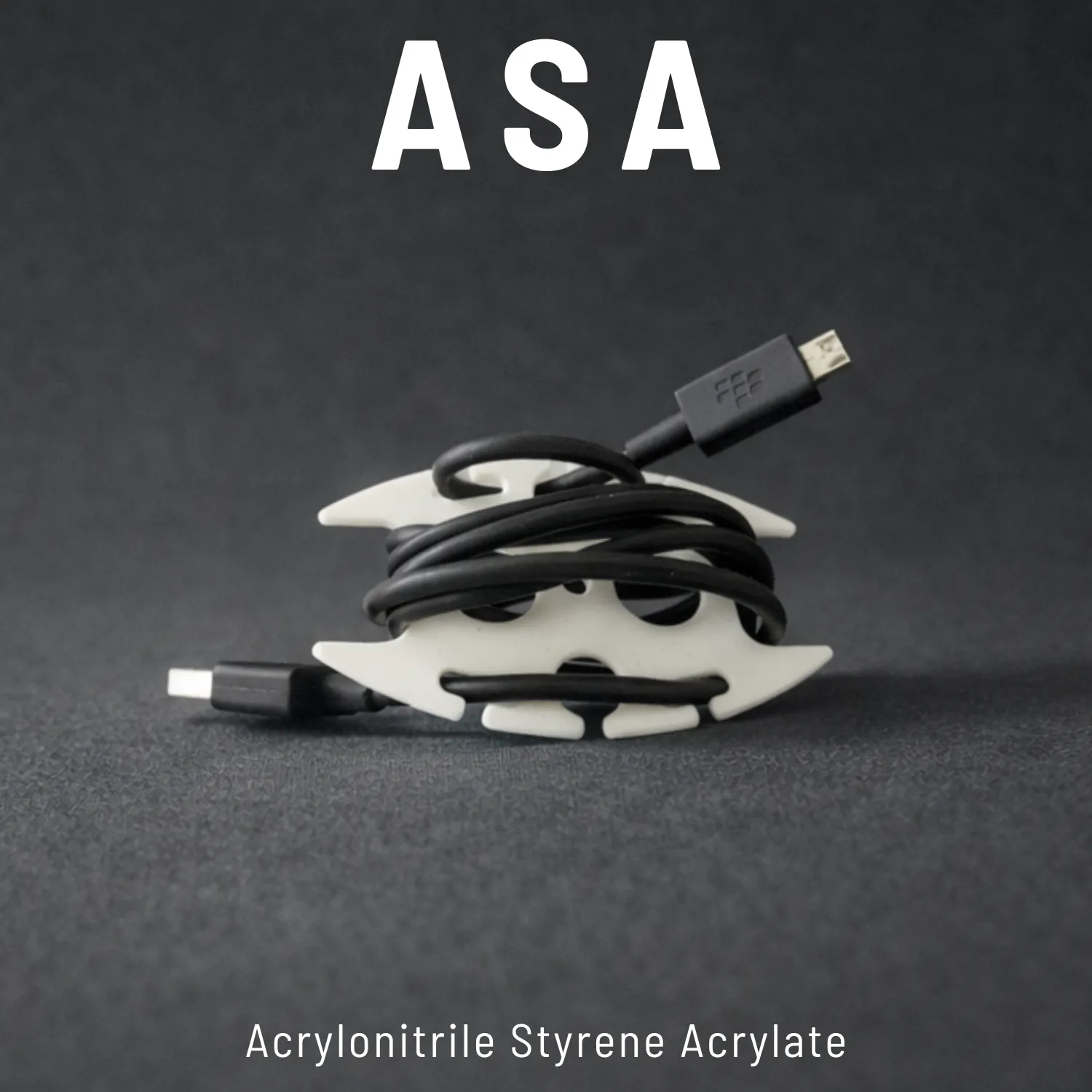 ASA 3D printed white cable organizer - custom functional parts Sharjah UAE