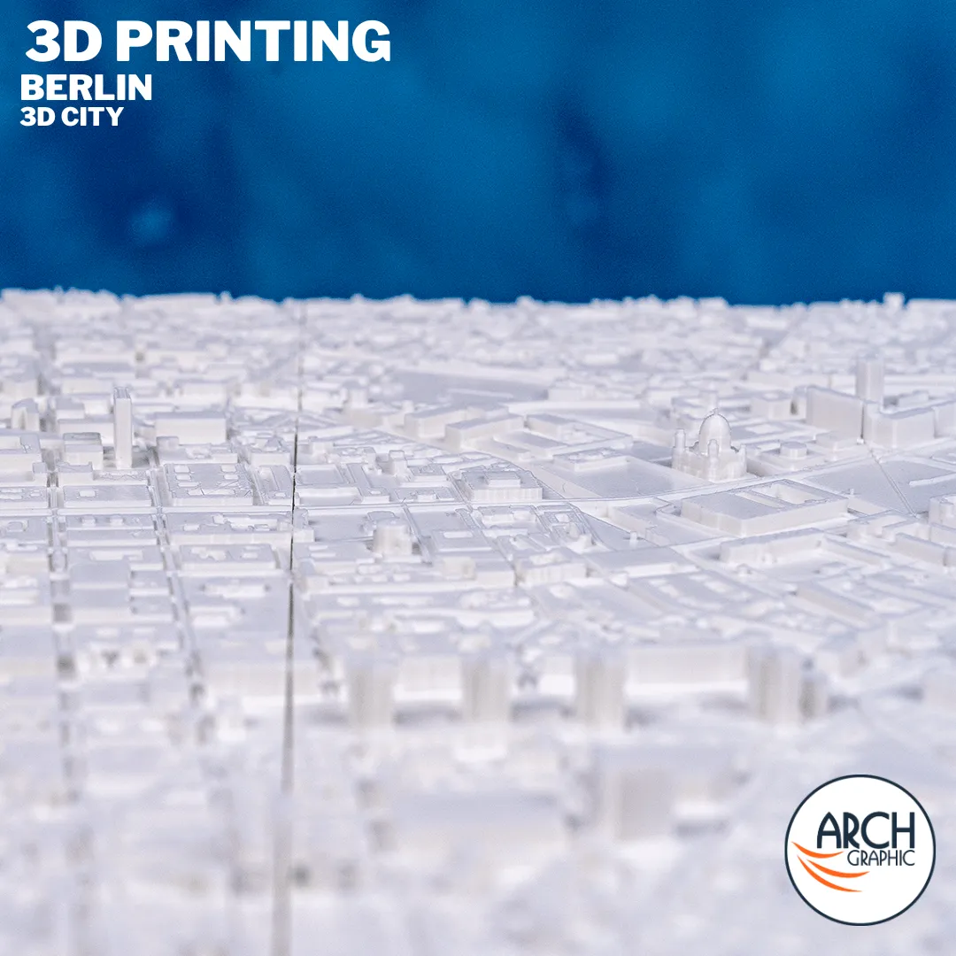 3D printed Berlin Fernsehturm TV Tower close-up landmark – architectural city model by Arch Graphic UAE 3D printing Sharjah