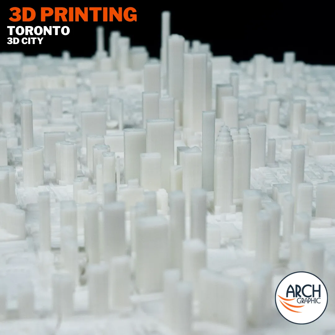3D printed Toronto downtown skyscrapers cluster - large format city model architectural UAE