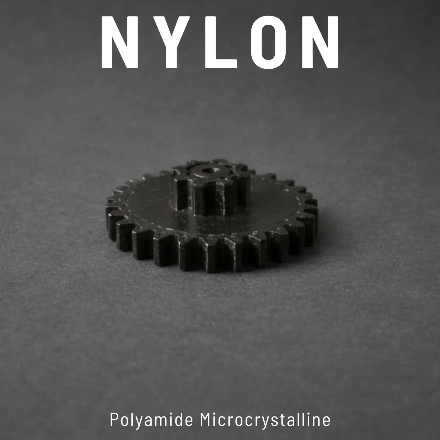Nylon 3D printed black spur gears - wear resistant mechanical spare parts Dubai UAE