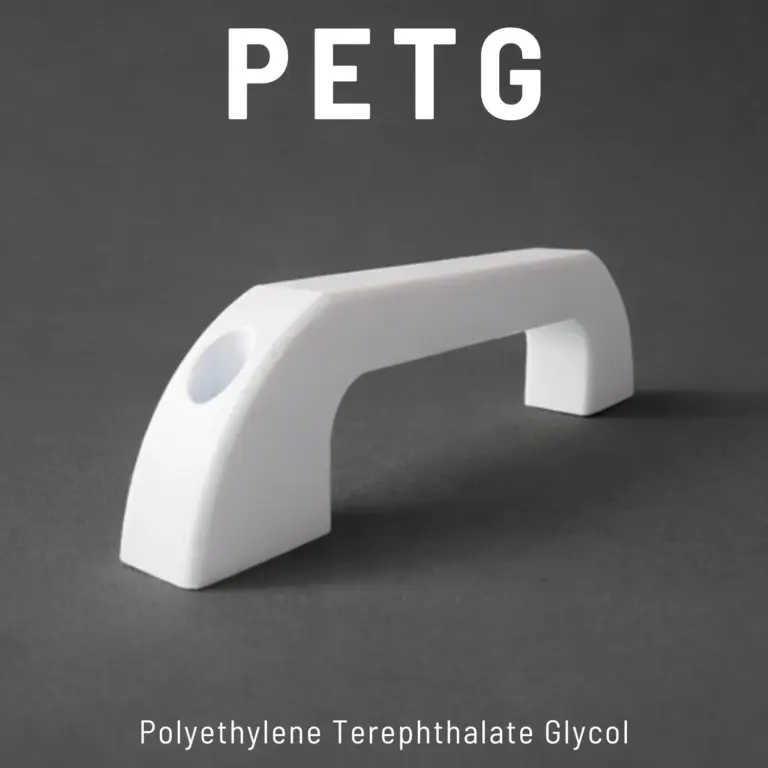 PETG 3D printed white arch door handle - smooth surface custom spare parts UAE