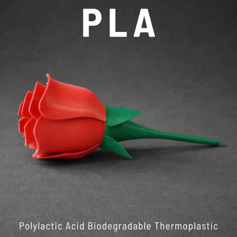 PLA 3D printed red rose decorative model - custom gifts and display prints UAE