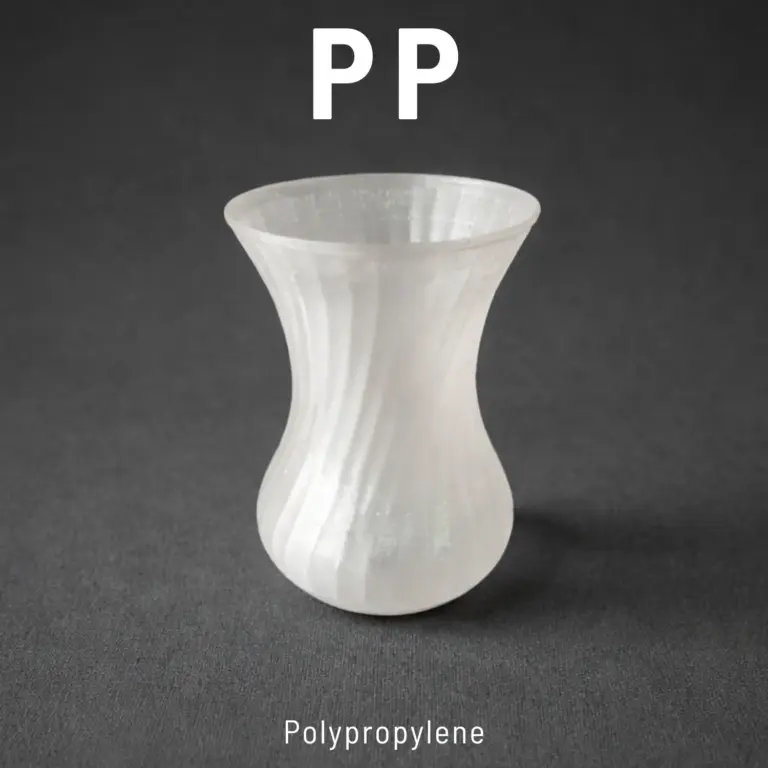 Polypropylene 3D printed translucent twisted vase - flexible food-safe custom products UAE