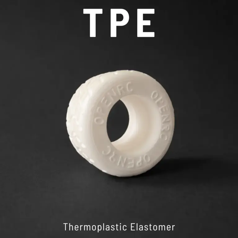 TPE 3D printed flexible RC car tire white - rubber-like elastic parts Dubai UAE
