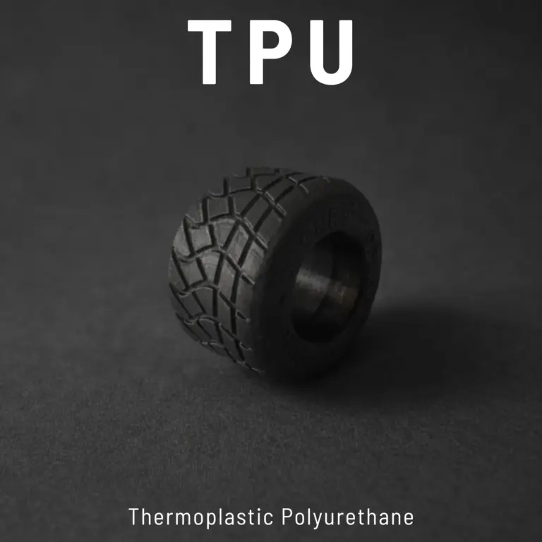 TPU 3D printed black cross-tread RC car tire - durable flexible rubber parts UAE